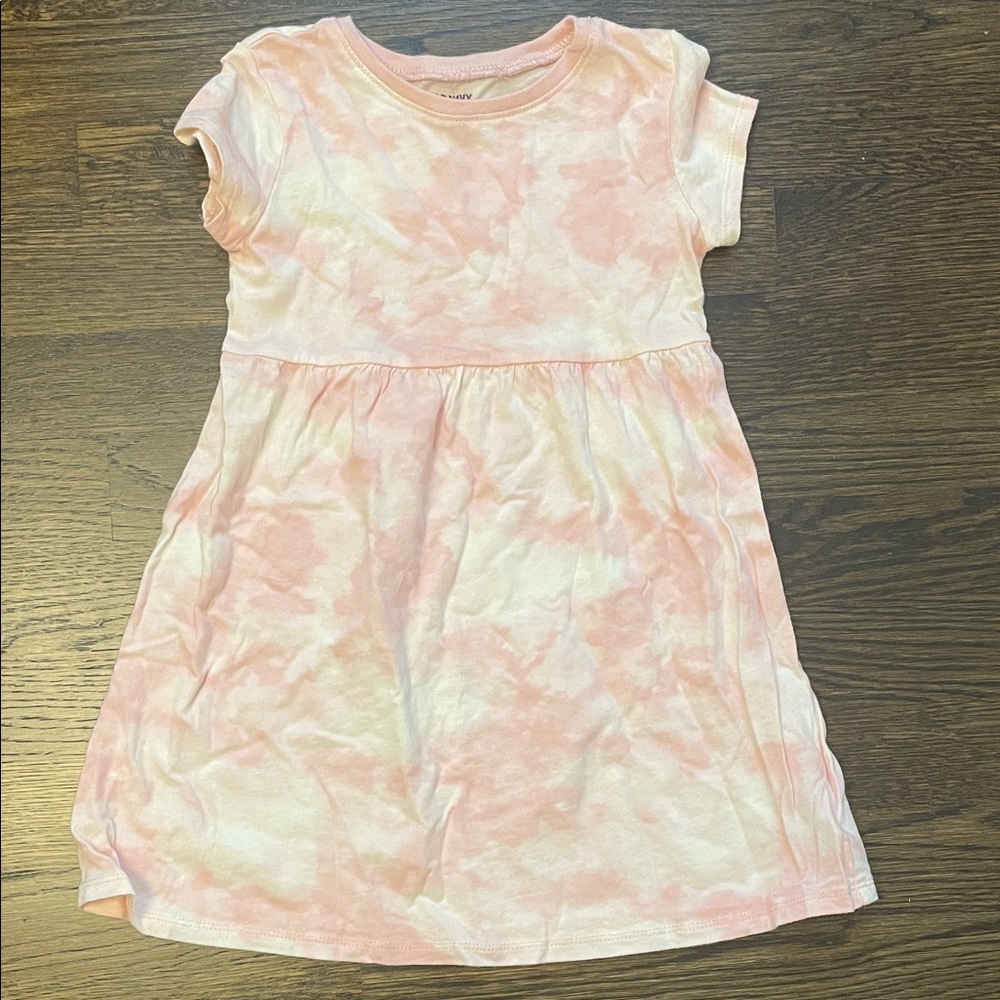 Old Navy Pink & White Tie-Dye Kids Dress - Like New